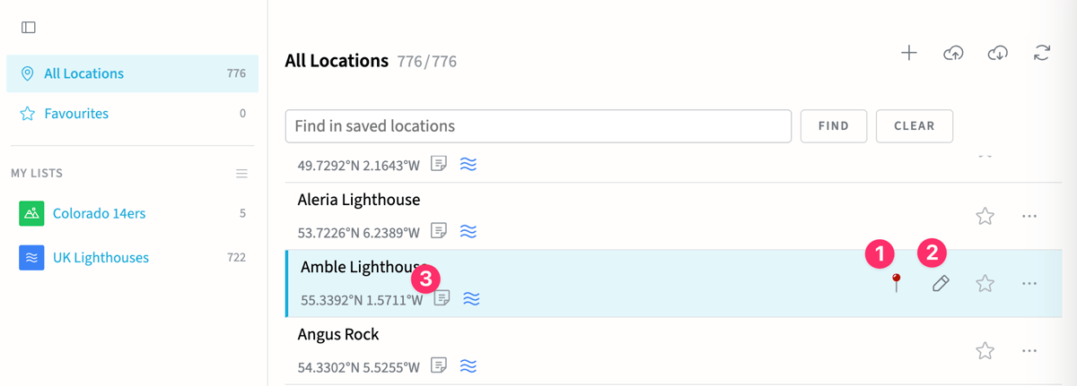 Selected Location Controls