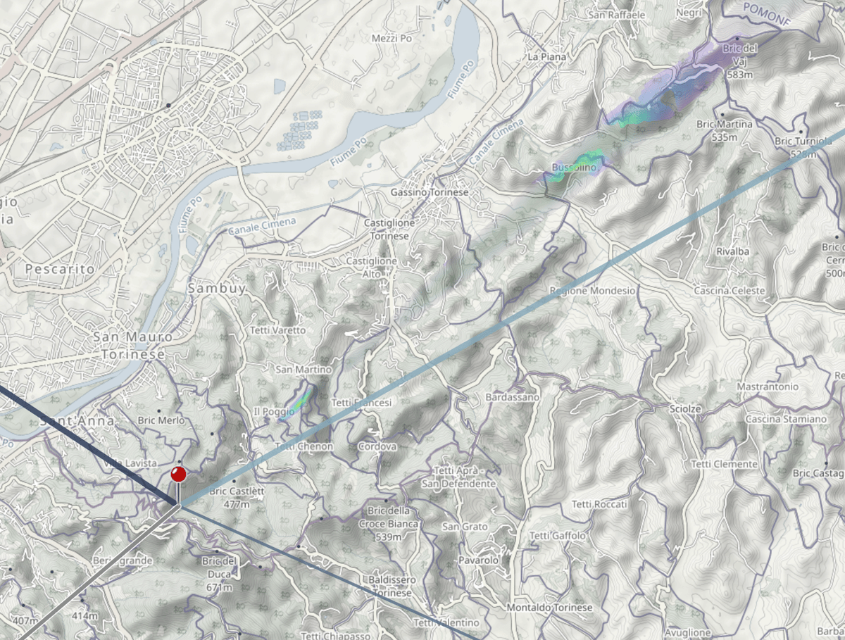 Alignment Map for Monviso and Basilica di Superga