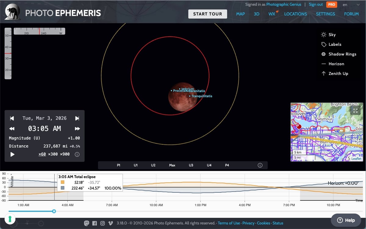 Simulador de eclipse lunar en TPE Web