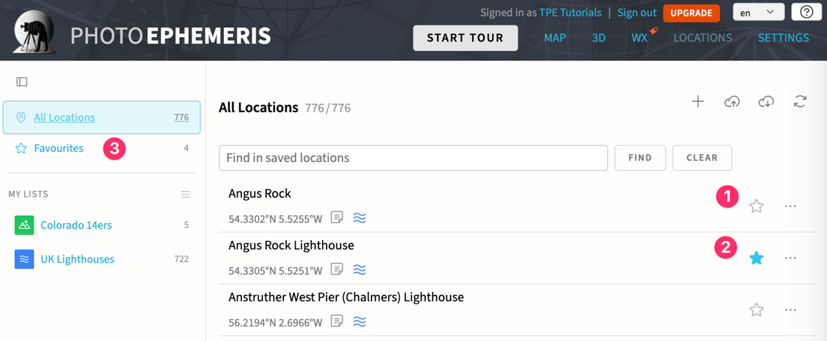 Favorite Locations UI