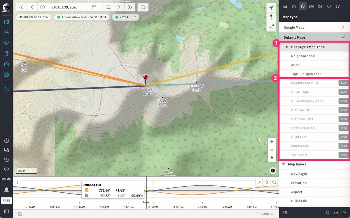 Default map types in TPE Web