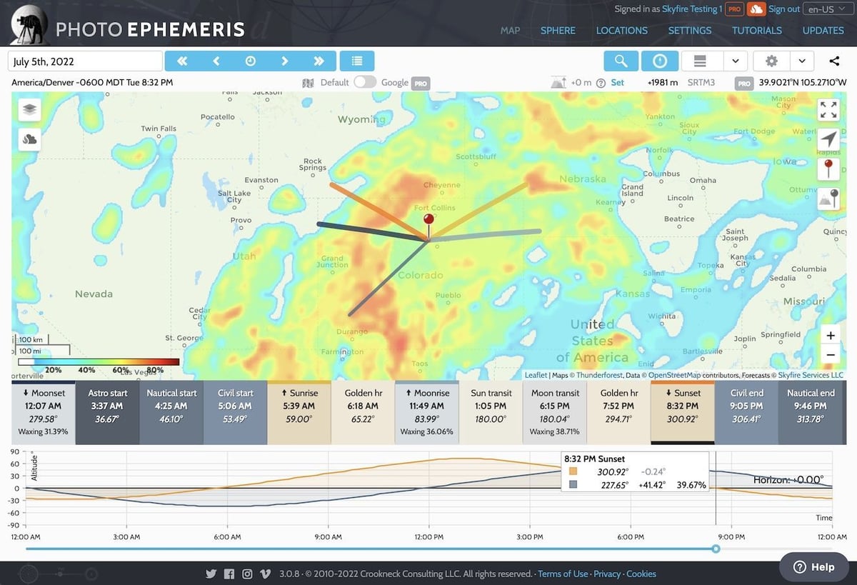Skyfire available in Photo Ephemeris Web