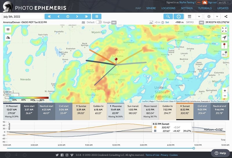 Skyfire available in Photo Ephemeris Web