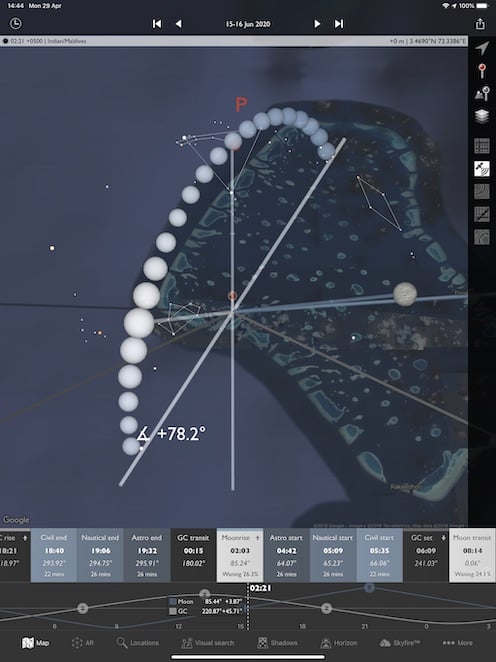 Night photography screenshot, iOS app