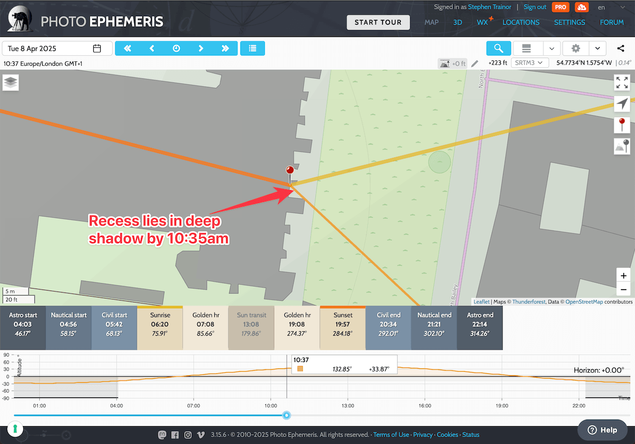 East Elevation - Recesses in Shadow