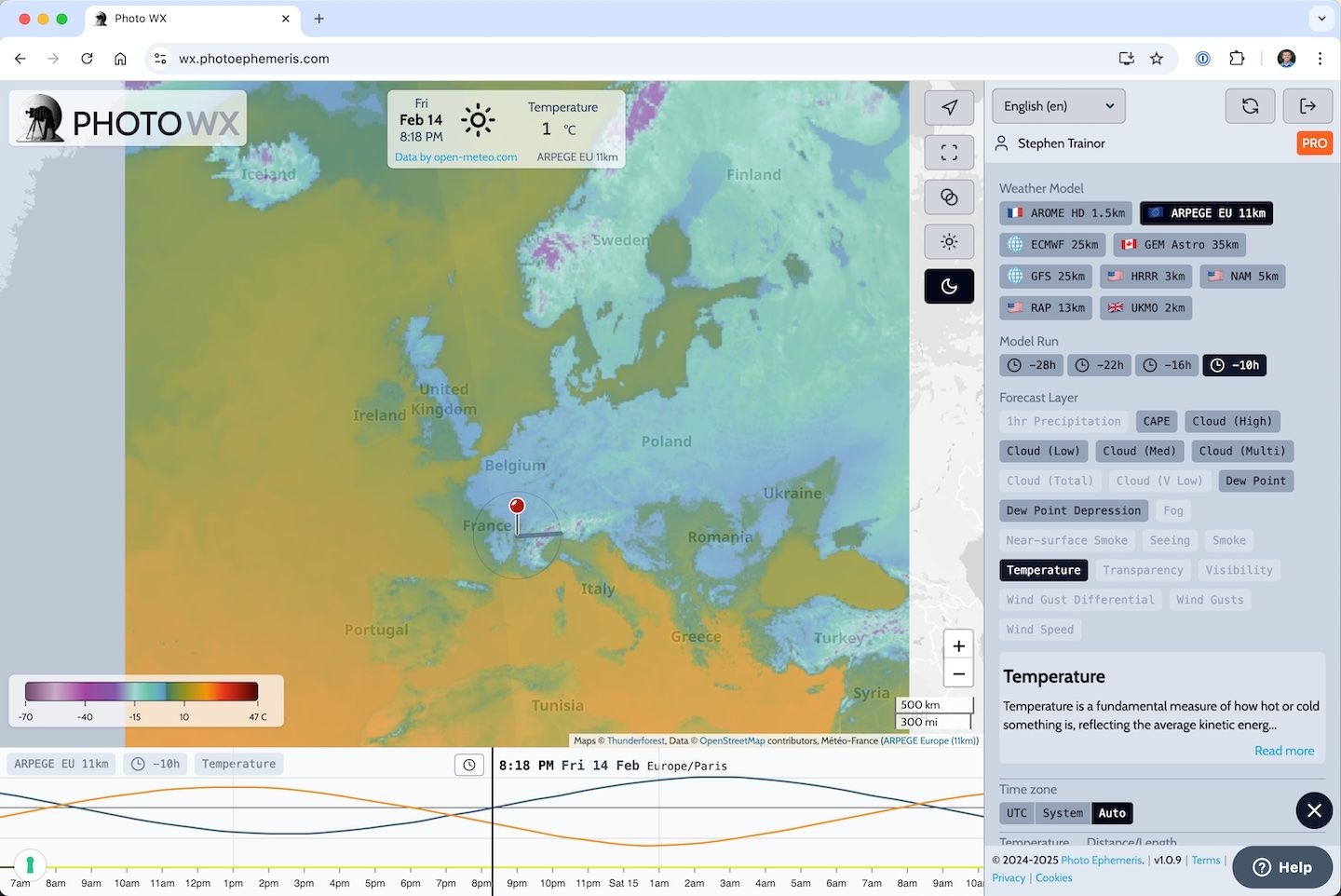 Arpege Europe Temperature Forecast