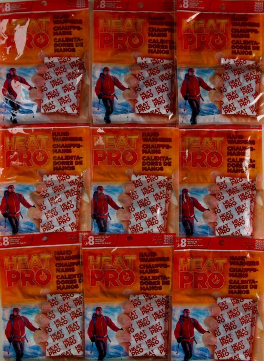 Heat PRO Hand Warmers, up to 8 Hours Heat, Air-Activated, Safe Natural