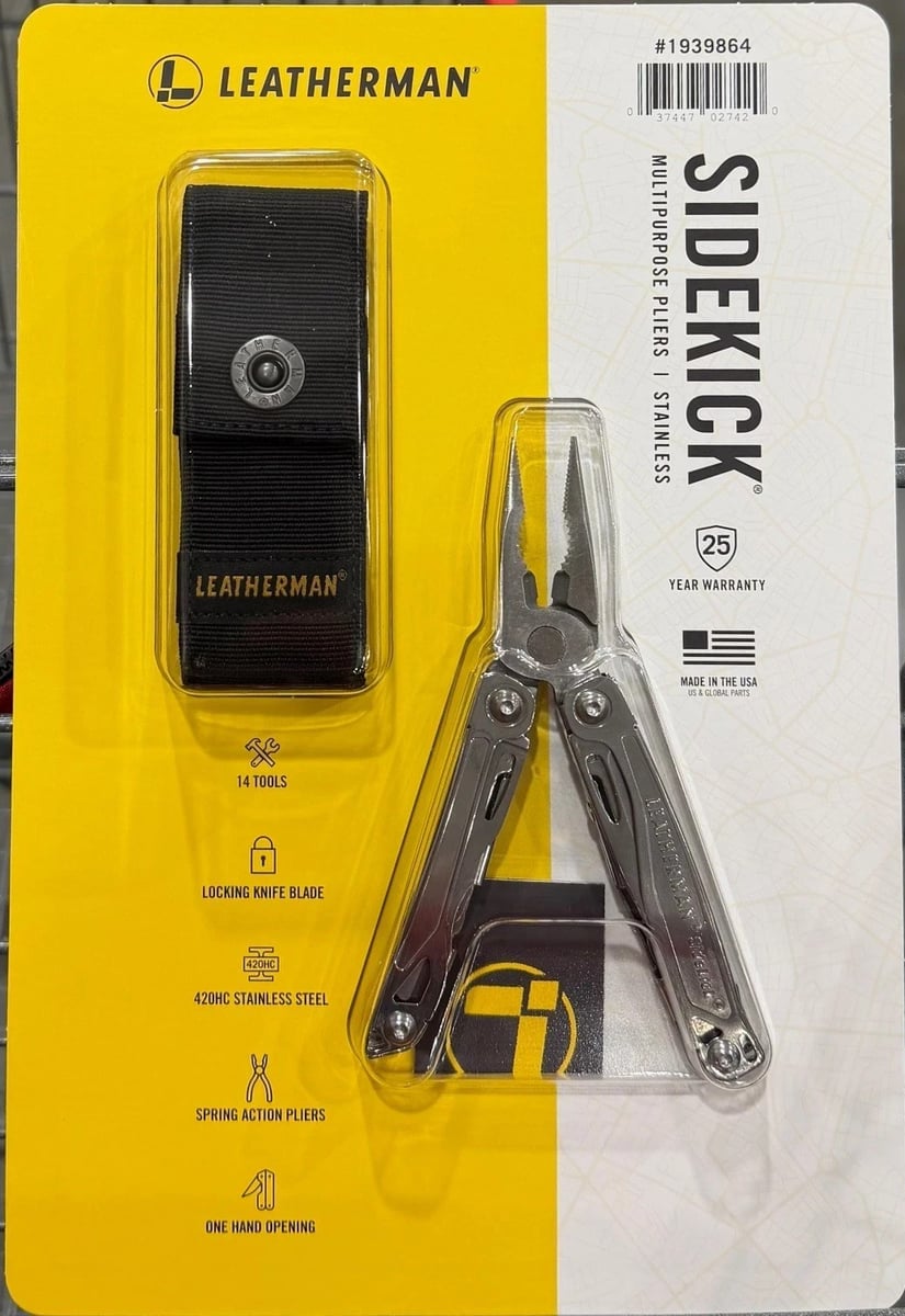 Leatherman Sidekick Multi-Purpose 14 Tools with Nylon Sheath, Stainless Steel
