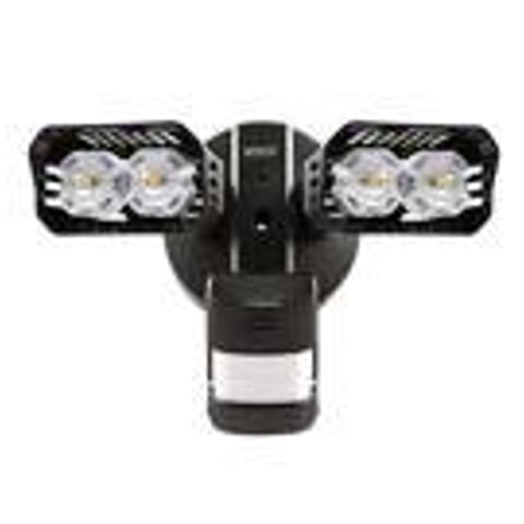 18-Watt 1800 Lumens 5000K Black Motion Activated Integrated LED Outdoor Flood Light