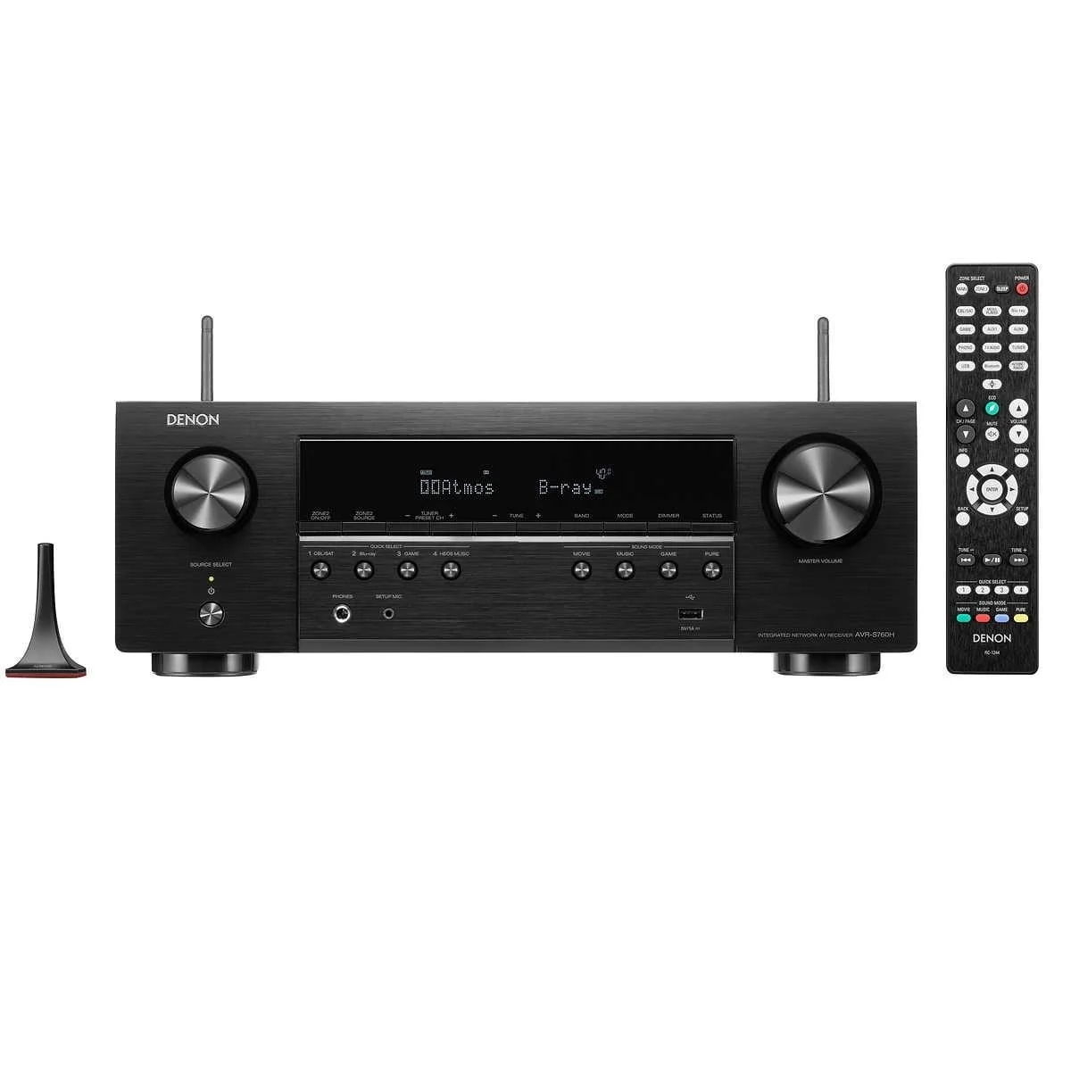 Denon - AVR-S760H (75W X 7) 7.2-Ch. with HEOS and Dolby Atmos 8K Ultra HD HDR Compatible AV Home Theater Receiver with Alexa