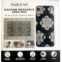 Wyatt & Ash Machine Washable Indoor Area Rug, Beatrice 5ft 3in X 7ft 5in - NEW