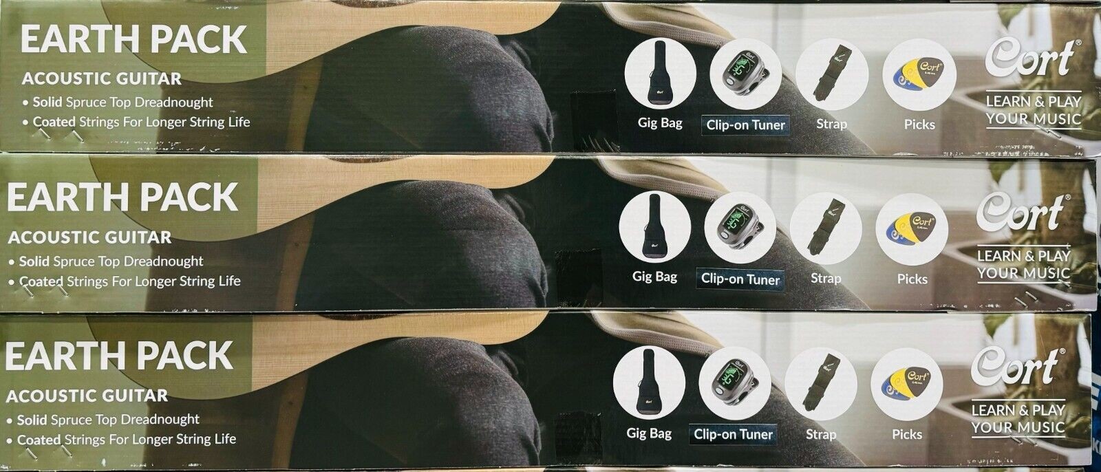 Cort Acoustic Guitar Earth Pack Bundle