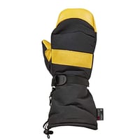 Saranac SA0185 Winter Ski Gauntlet Mitten with Premium Deerskin Leather, Gold/Black