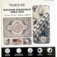 Wyatt & Ash Machine Washable Area Rug, Geraldine - NEW