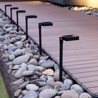 Tommy Bahama Solar Path Lights LED Down Light, Adjustable Head, 40 Lumen, Black Finish, 6-Pack