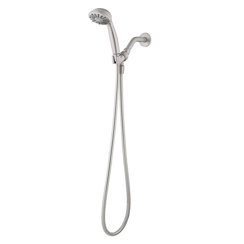 1-Spray 3.3 in. Single Wall Mount Handheld Shower Head 1.8 GPM in Brushed Nickel
