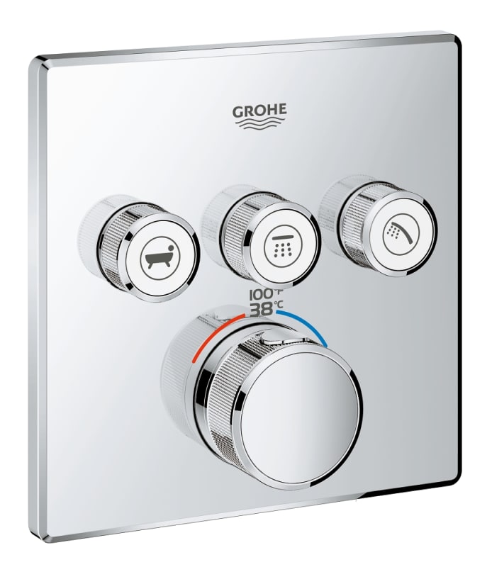 Grohe 29142000 Grohtherm Smart Control Triple Function Thermostatic Valve Trim Only with Smart Control, EcoJoy, and Turbo Stat