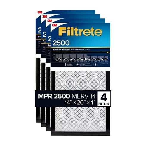 3M 2500 Series Filtrete 1  Filter  20 X 25 X 1 (Pack of 4)