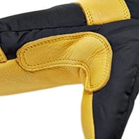 Saranac SA0185 Winter Ski Gauntlet Mitten with Premium Deerskin Leather, Gold/Black