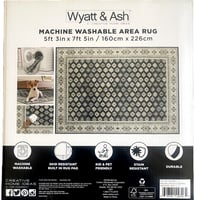 Wyatt & Ash Machine Washable Indoor Area Rug, Beatrice 5ft 3in X 7ft 5in - NEW
