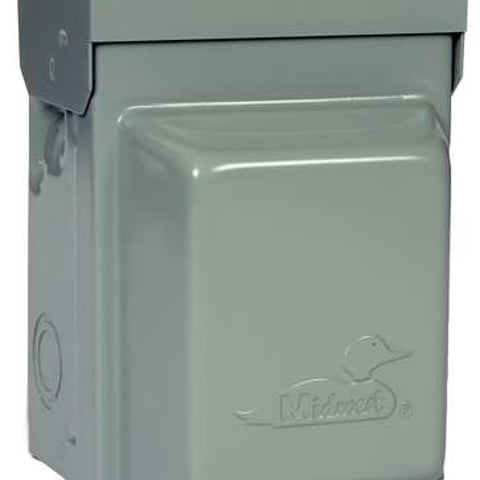 Steel Unmetered Surface Power Outlet, 7-1/8 in H, 5-3/16 in D, Nema 3R - All