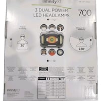 INFINITY X1  DUAL POWER LED Headlamps 700 Lumens, 5 Modes, Rechargeable- NEW