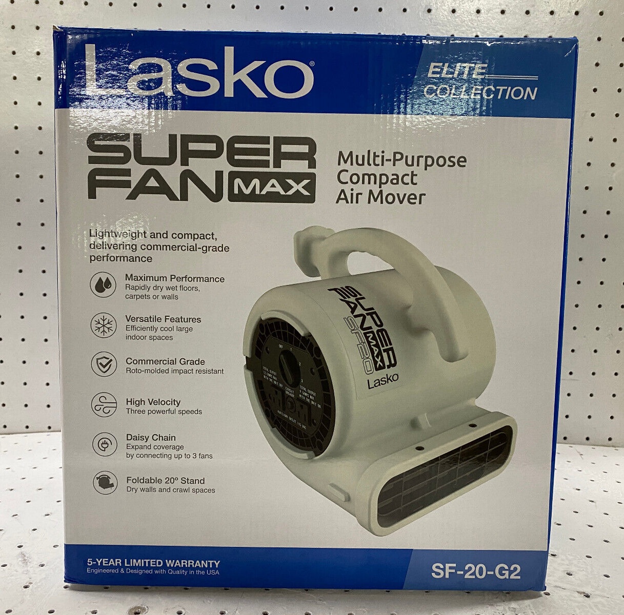 Lasko Super Fan Max Multi Purpose Compact Air Mover Lightweight SF-20-G2