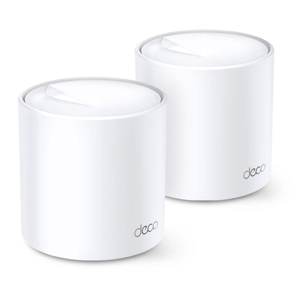 Deco AX1500 Whole Home Mesh Router Wi-Fi 6 System, 3,900 Sq. Ft. Coverage, 2 X 1 Gbps Ports, 2-Pack, White