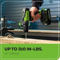 24V Brushless 1/2" 310 in/lbs Drill Kit W/ (2) 2Ah Batteries and Charger, 8-piece Bit Set and Tool Bag Included