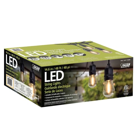 New Feit Electric 48' LED Commercial Grade String Light Set Weatherproof
