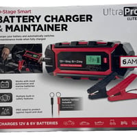 UltraPro Elite Smart Battery Charger & Maintainer - 12V 6A - 6V 2A - 100W 150Ah