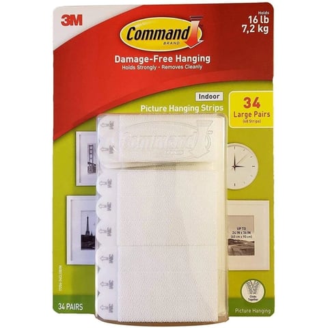 Command Indoor Picture Hanging Strips 34 Large Pairs