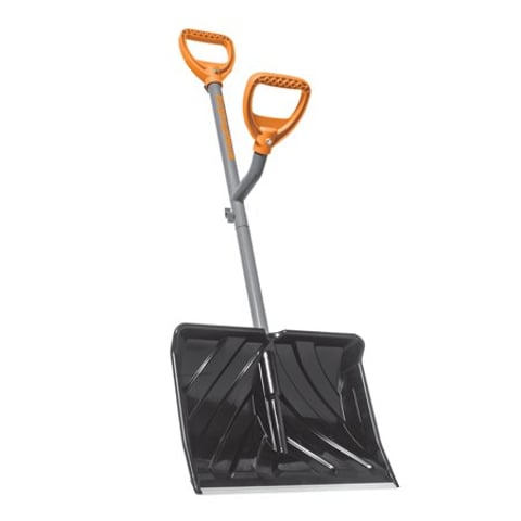 48 in. Steel Shaft Impact Resistant Snow Shovel with Aluminum Wear Strip and Ergonomic Second Handle