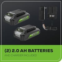 24V Brushless 1/2" 310 in/lbs Drill Kit W/ (2) 2Ah Batteries and Charger, 8-piece Bit Set and Tool Bag Included