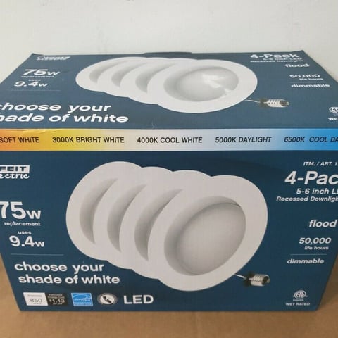 Feit Electric 75W Replacement 5-CCT LED Recessed Downlight  Dimmable  4 Pack