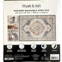 Wyatt & Ash Machine Washable Area Rug, Geraldine - NEW