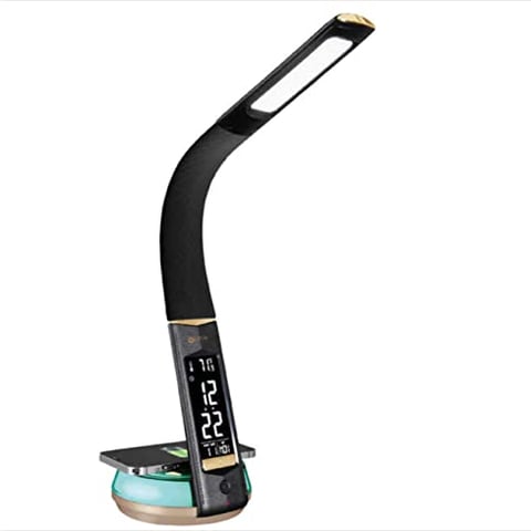 Ottlite Wellness Series Wireless Charging Lamp -Black & Gold