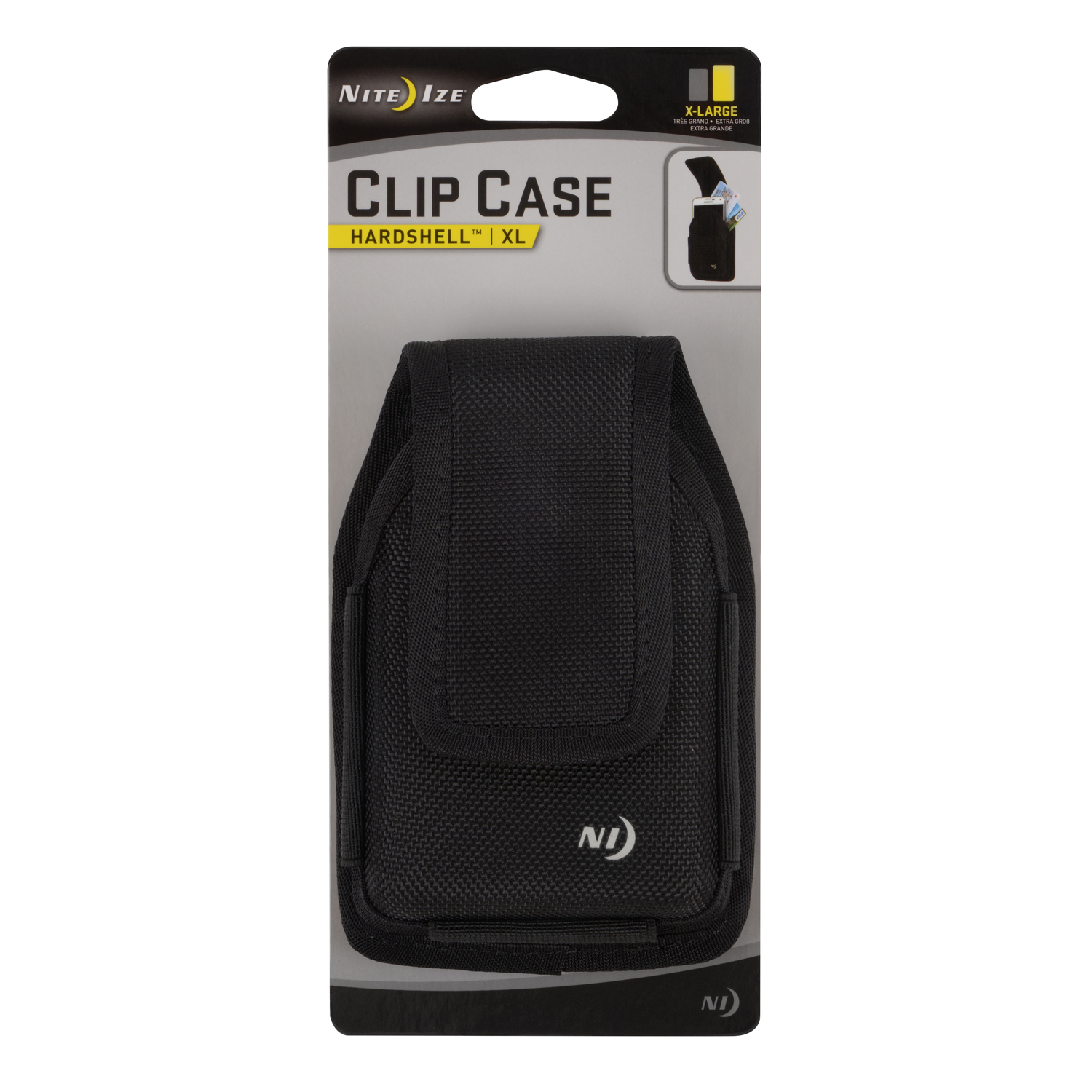 Nite Ize Clip Hardshell XL Case for Smartphones - Retail Packaging - Black
