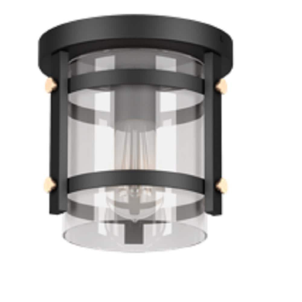 Hampton Bay Huxley 1-Light Dark Bronze Flush Mount 66000033