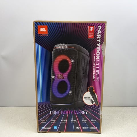 JBL - PartyBox Club 120 + Wireless MIC Bundle Portable Wireless Speaker - Black-