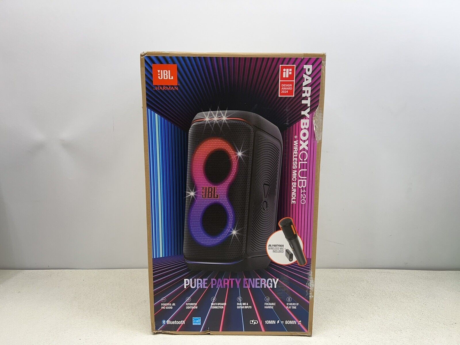 JBL - PartyBox Club 120 + Wireless MIC Bundle Portable Wireless Speaker - Black-