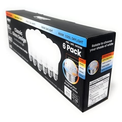 Adjustable White 60-watt replacement A19 LED bulb