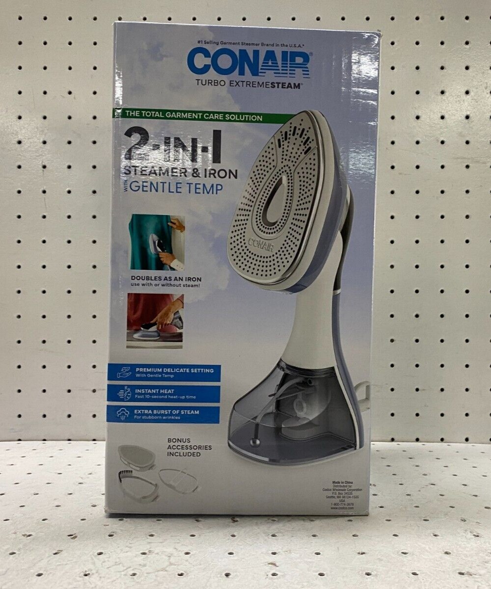Conair Turbo Extremesteam 2 in 1 Steamer and Iron with Gentle Temp Accessories