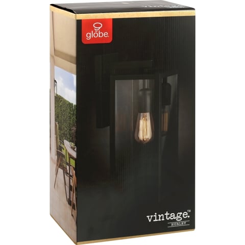 Globe Electric Vintage 1-Light Matte Black Hurley Wall Sconce