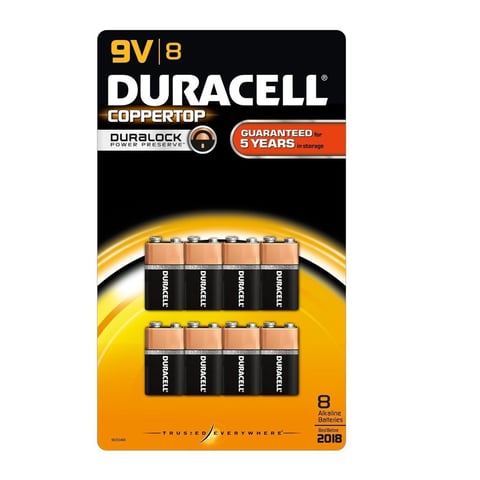 Duracell 9V Alkaline Batteries, 8 Ct