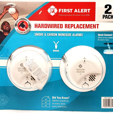 Hardwired Combination Smoke and Carbon Monoxide Alarm with Battery Backup