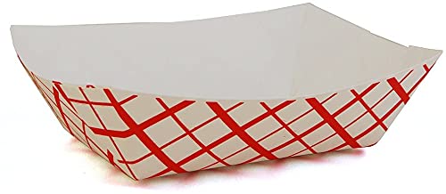 Concession Essentials 1lb Paper Food Trays. Heavy Duty, Grease Resistant. 1 LB Paper Food Trays.50 Pack Perfect for Carnivals and Concession Stands.