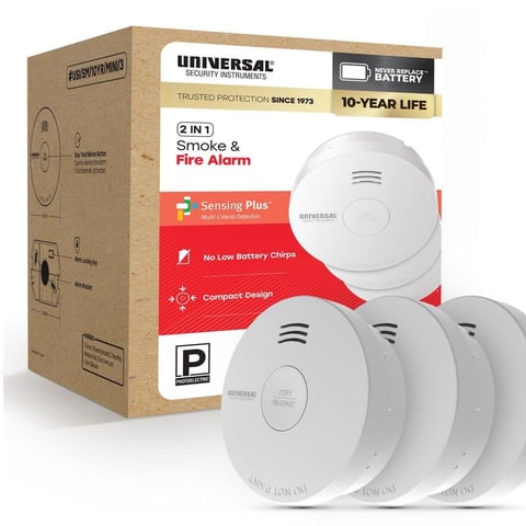 Universal Security Instruments (3-Pack) 10-Year Battery Powered Mini Smoke and Fire Detector with Photoelectric Sensor