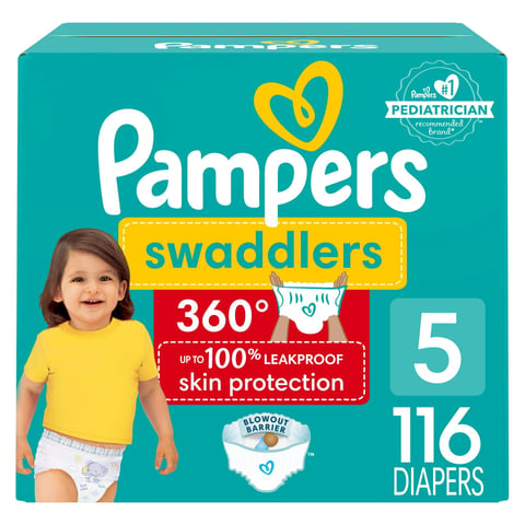 Pampers Swaddlers 360 Disposable Diapers OMS Pack - Size 5 - 116ct
