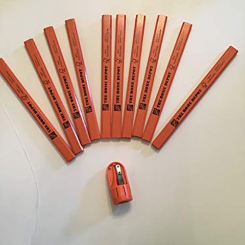 Carpenter Pencils with Original Sharpener (10-Pack)